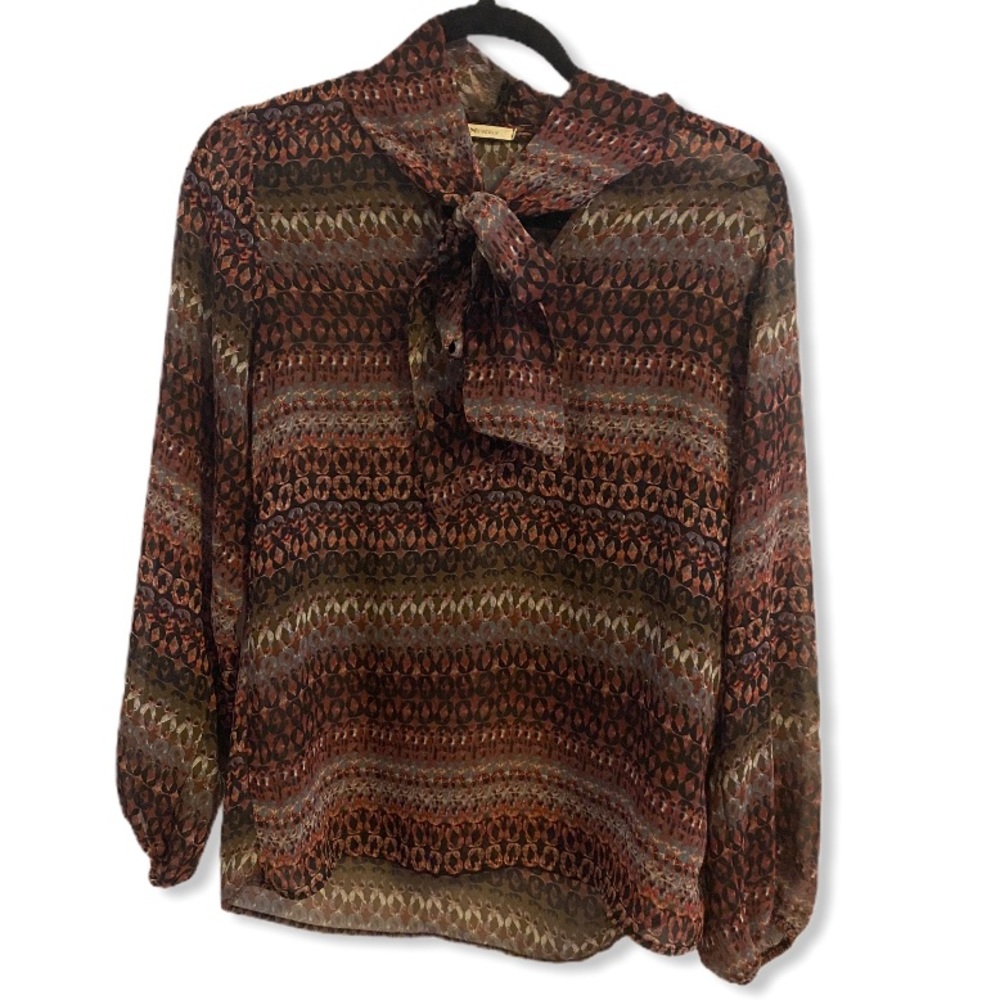 Everly Long Sleeve Blouse with Tie Neck